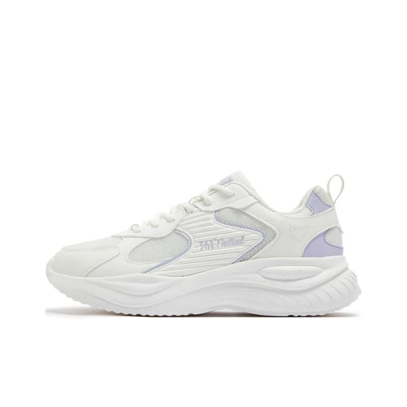 361° Non slip Wear resistant Shock Absorption Low Top Casual Shoes Women's White Purple-0
