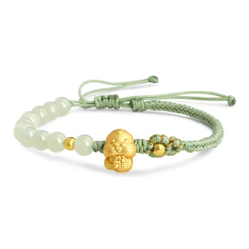 Lao Feng Xiang Hetian Jade S925 Silver Hand Accessory White Jade/Pale Greenish White Jade Women's