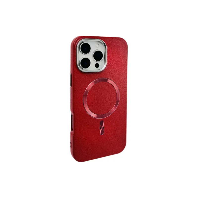 Sopi Leather Material Leather CD Pattern Magnetic Phone Cases Compatible With IPhone 16/15 Pro Max/Apple 13/14 Pro/Max-16