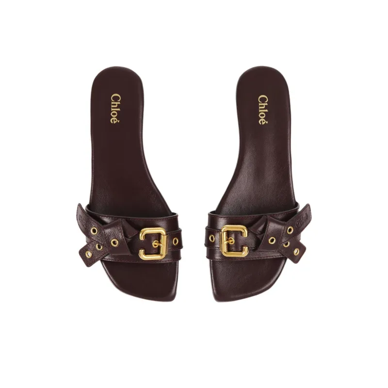 Chloe Slide Slippers Women's Deep Red-3