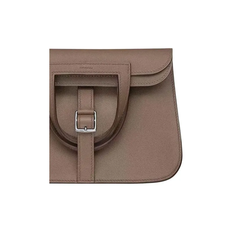 HERMES Halzan Swift Calfskin Shoulder Bag Crossbody Bag Mini Unisex Elephant Gray-3