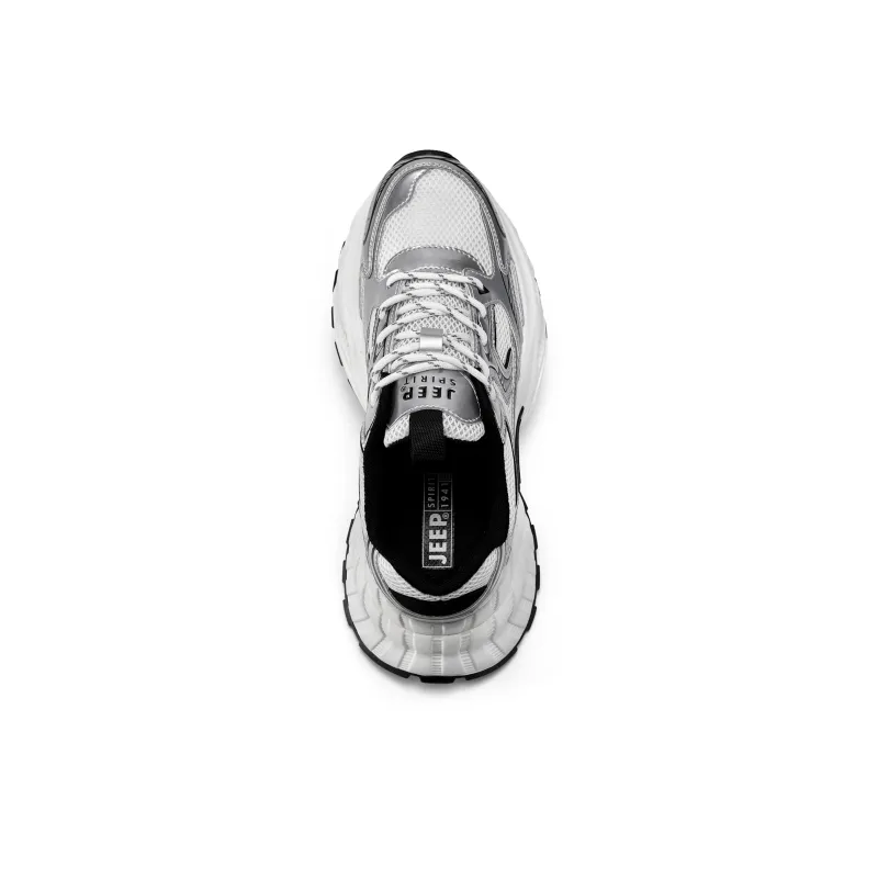 JEEP SPIRIT Low Top Chunky Sneakers Men's Moon Sand Silver-3