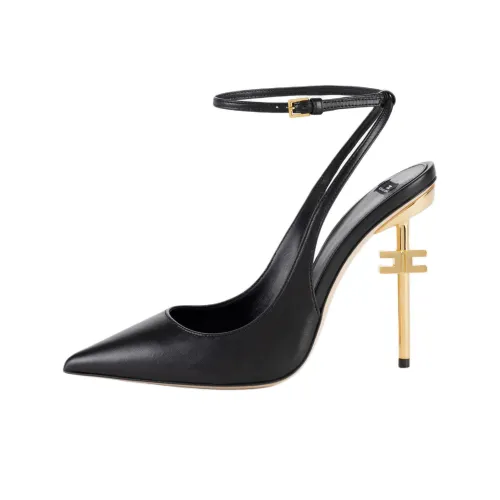 Black Platform Heels With Rhinestones