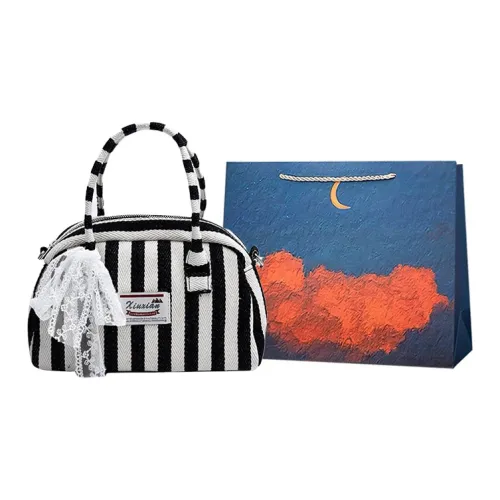 Elsvet Canvas Bag, Shoulder Bag, Crossbody Bag, Handbag Airbag Regular Women's Black/Red