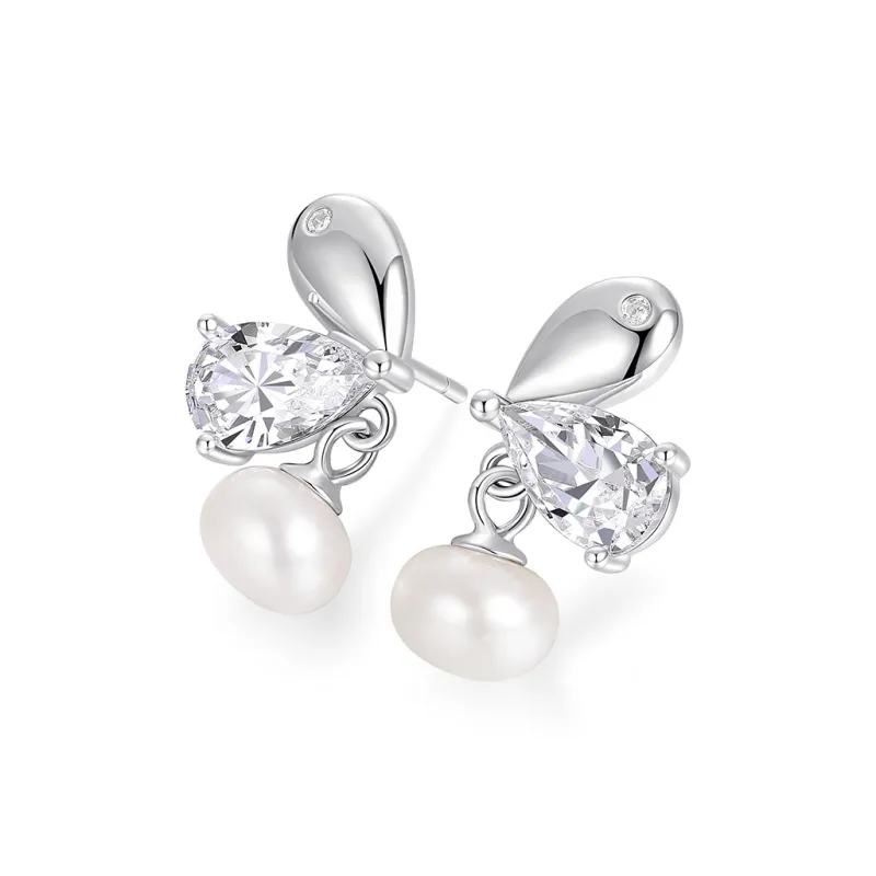 KADER Shimmering Butterfly Dance Series Pearl Earrings Women's-1