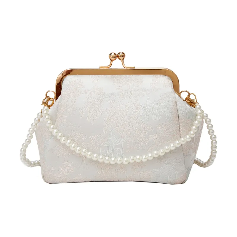 Yalu PU Shoulder Bag, Crossbody Bag, Handbag Women's White/Silver/Pink-5