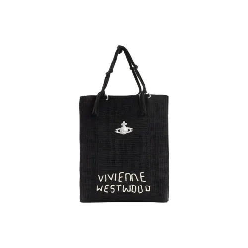Vivienne Westwood Cotton Tote Bag, Shopping Bag, Shoulder Bag, Handbag Tubas Unisex Black