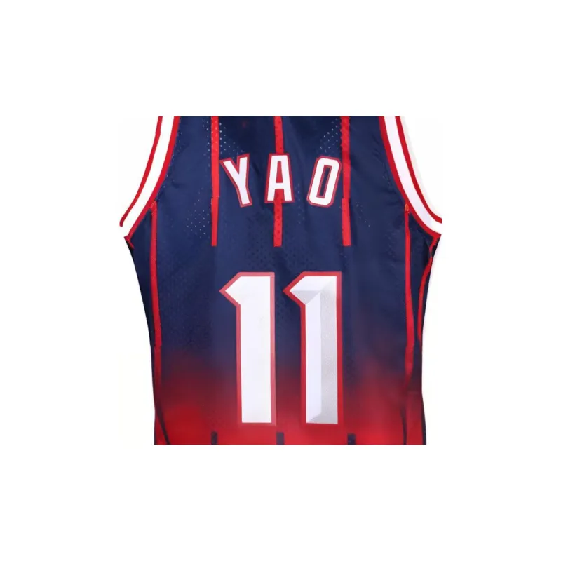 Mitchell Ness Basketball Jerseys Unisex Red Blue-3