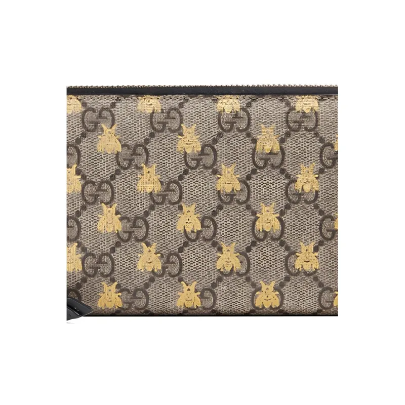 GUCCI Canvas With Leather Wallet Unisex Ebony/Black-5