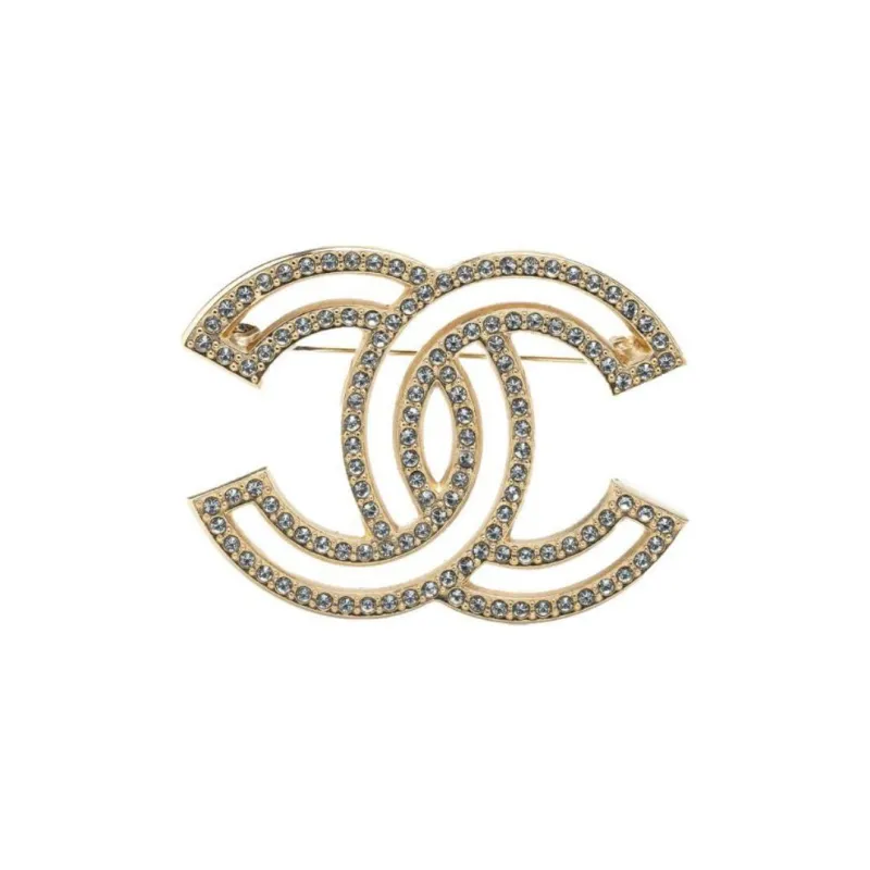 CHANEL 2022 Plated Cc Rhinestone Brooch Costume Brooch-0