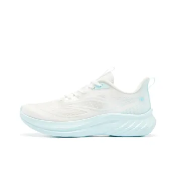QIAODAN Cushioned Slip Resistant Abrasion Resistant Low Top Casual Running Shoes Women's White Blue