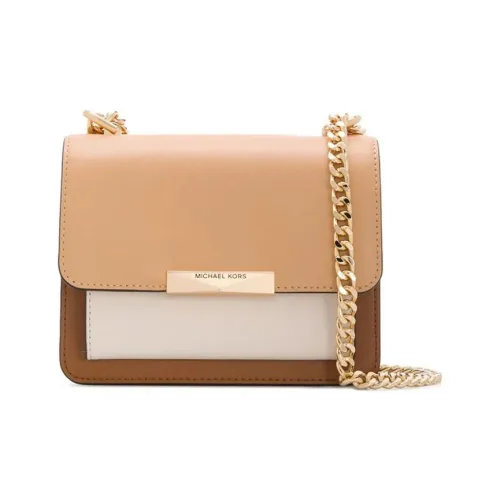 MICHAEL KORS Jade Cow Leather Shoulder Bag Crossbody Bag Regular Womens Light Orange/White