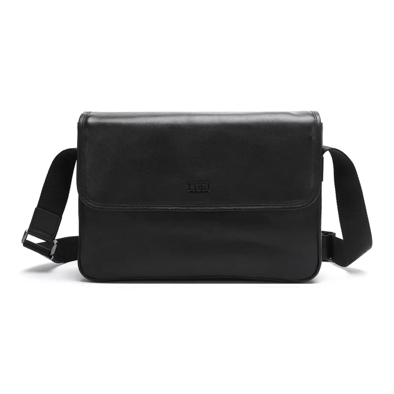 ELLE HOMME Cow Leather Crossbody Bag Regular Men's Black-0