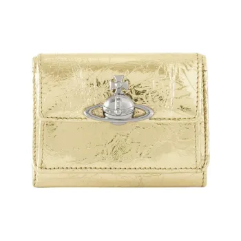 Vivienne Westwood Leather Wallet Small Size Women's Gold