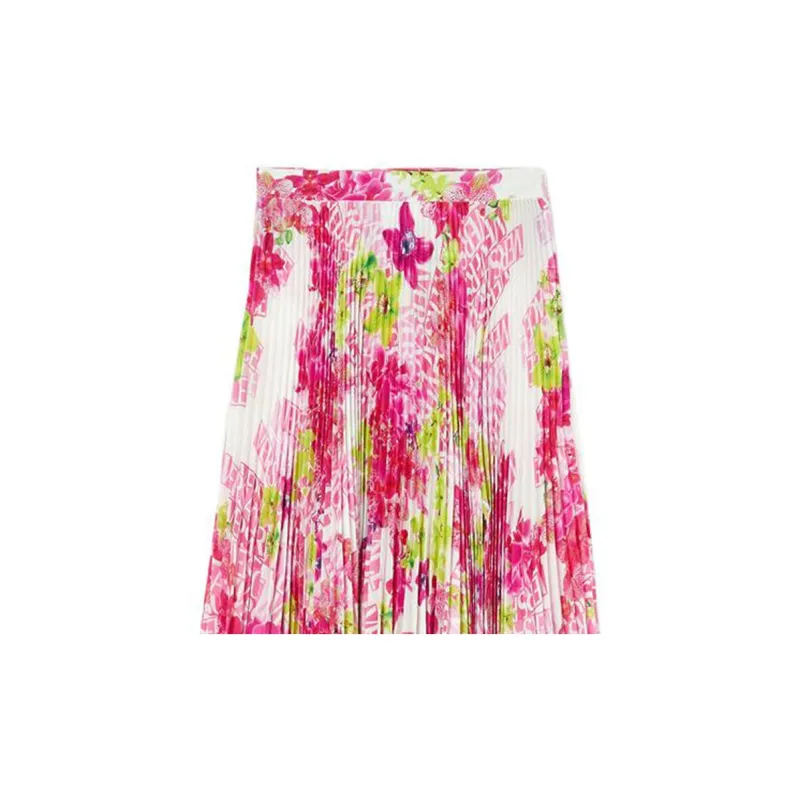 VERSACE Floral Printed Pleated Skirt-4