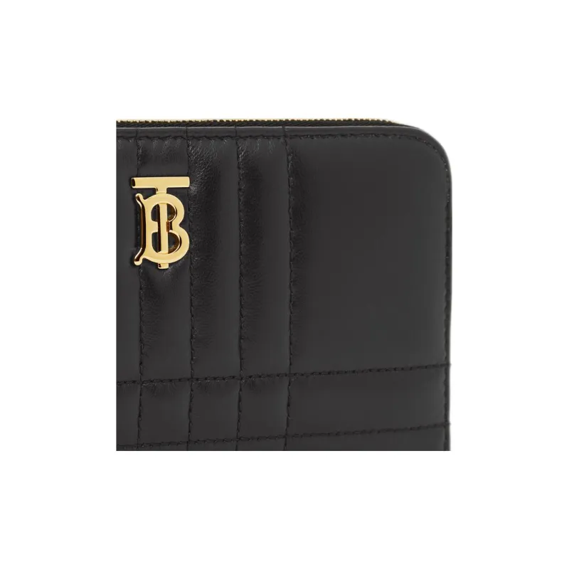 Burberry Lola Bag Quilting Lambskin Wallet Women's Black-5