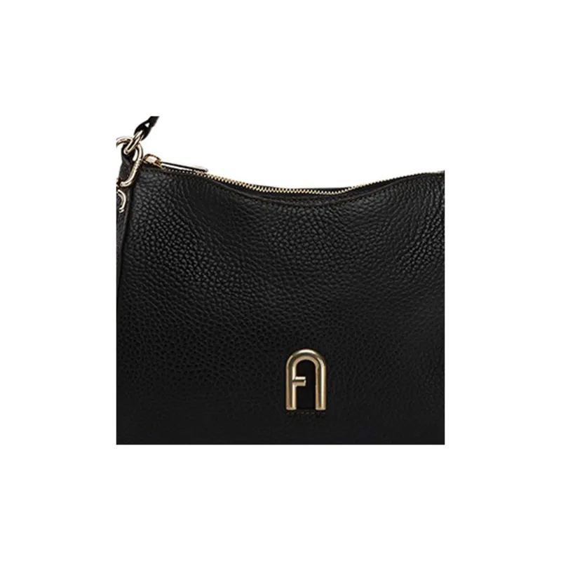 Furla Primula Grained Calfskin Bucket Bags Shoulder Bag Crossbody Bag Handbag Small Size Women's Black-4