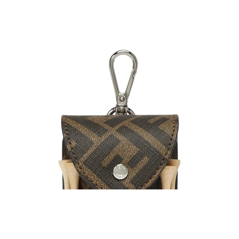 FENDI Polyurethane PU Storage Bag Unisex Brown-3