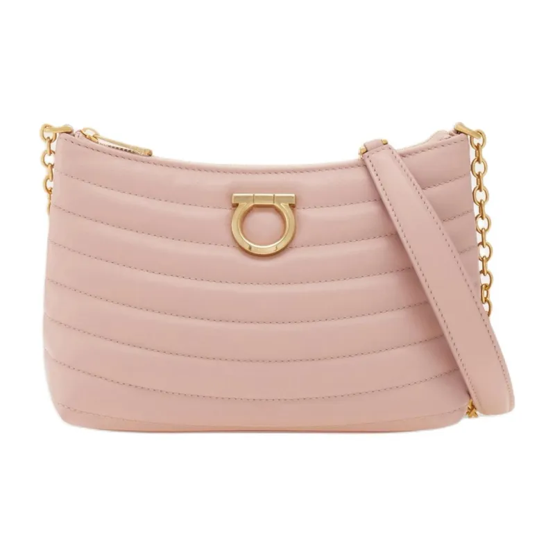 FERRAGAMO Calfskin Shoulder Bag Mini Women's Pink-0