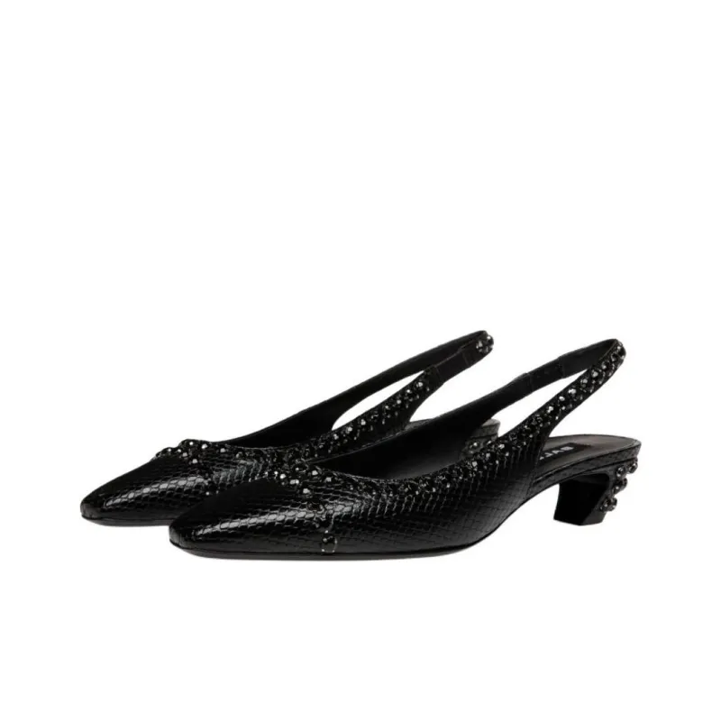 BALLY Sylt Snakeskin-embossed Slingback Pumps-2