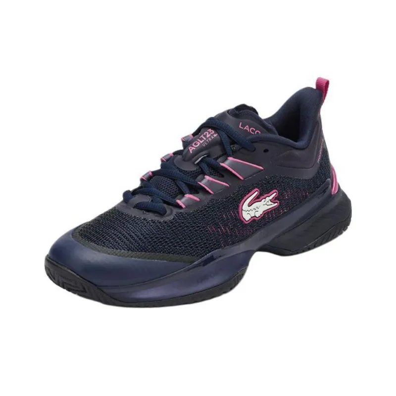 LACOSTE Abrasion Resistant Low Top Tennis Shoes Women's Navy Blue-1