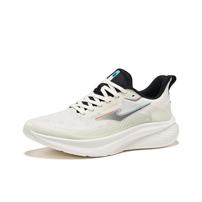 Erke Cushioning Breathable Rebound Low-Top Training Running Shoes Men's Microcrystal White Fluorescent Sprig Green-2