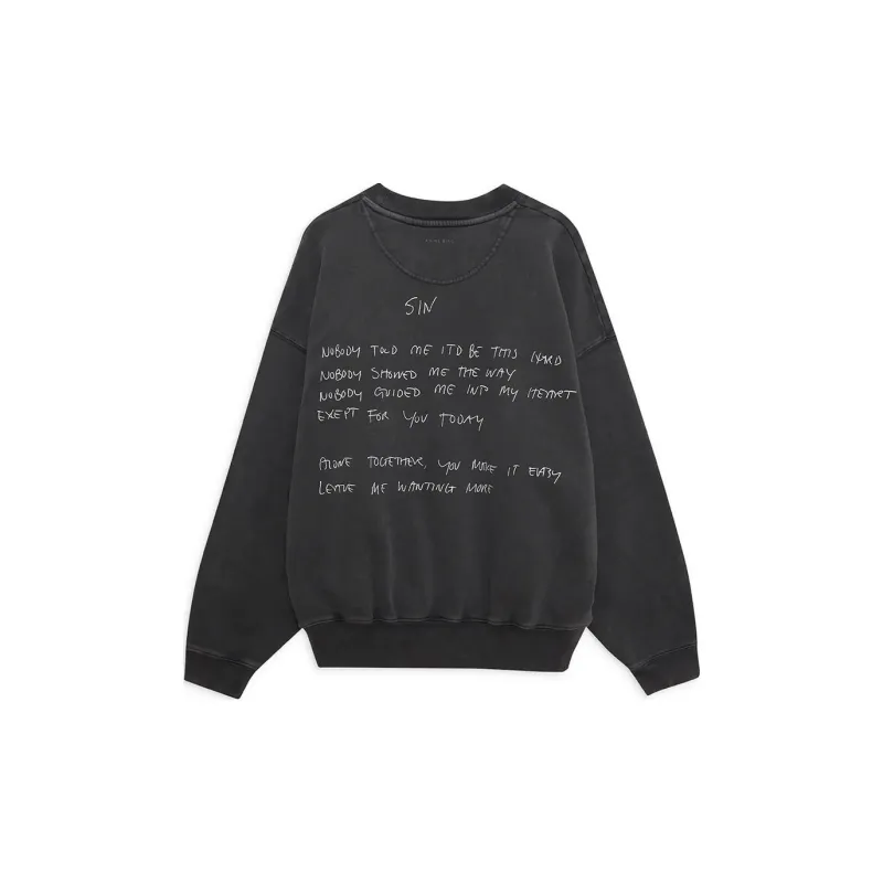 Anine Bing Slogan Printed Crewneck Sweatshirt-1