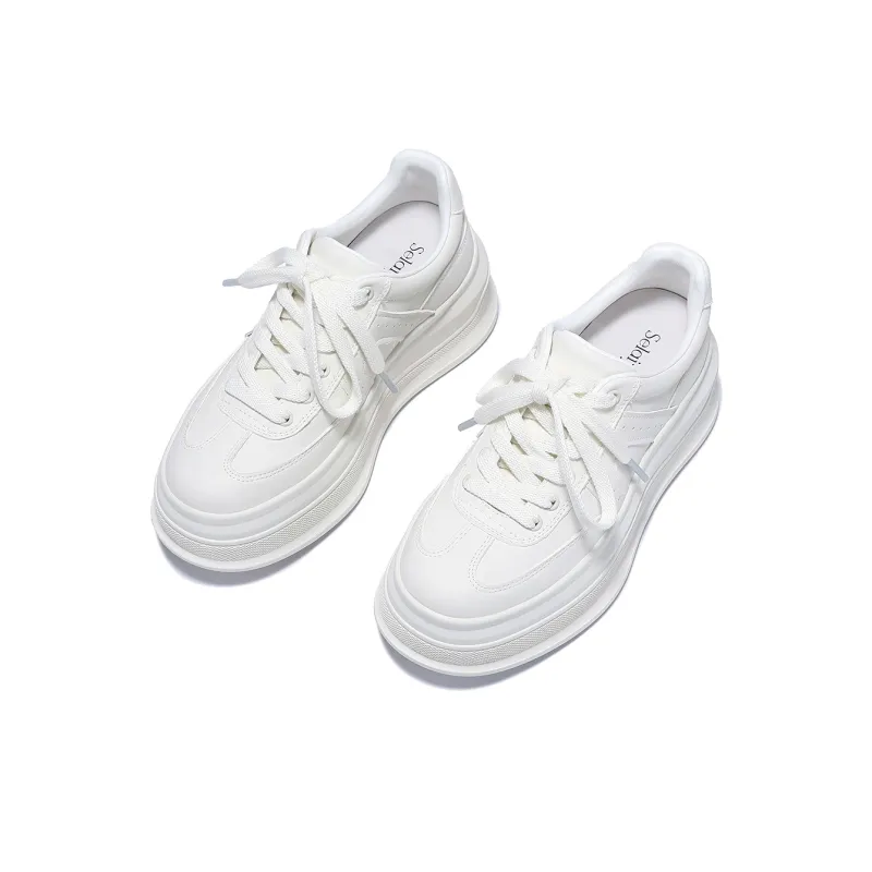 SELAIYA Low Top Skateboard Shoes Women's White-2