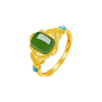 ZHOU LIU FU Hetian Jade Rings Jasper Women's