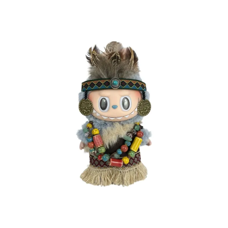 [Modified Doll] POP MART Labubu THE MONSTERS Heartbeat Macaron Collection Tribe Chief, Cute Hang Tag Box 17cm-20