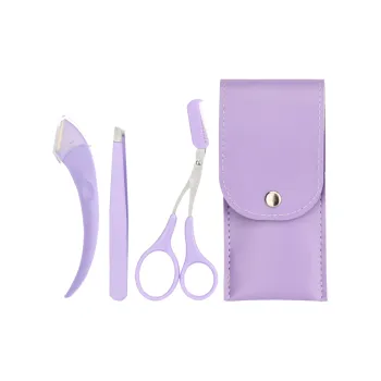 JIANYINGSHU Eyebrow Razor With Brow Comb, Scissors, And Tweezers Set For Women's