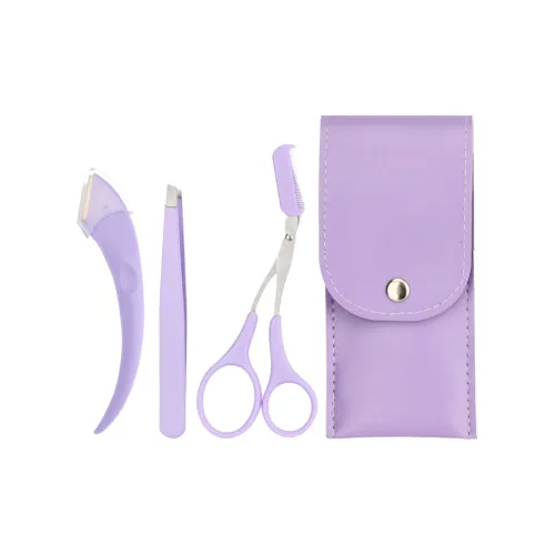 JIANYINGSHU Eyebrow Razor With Brow Comb, Scissors, And Tweezers Set For Women's
