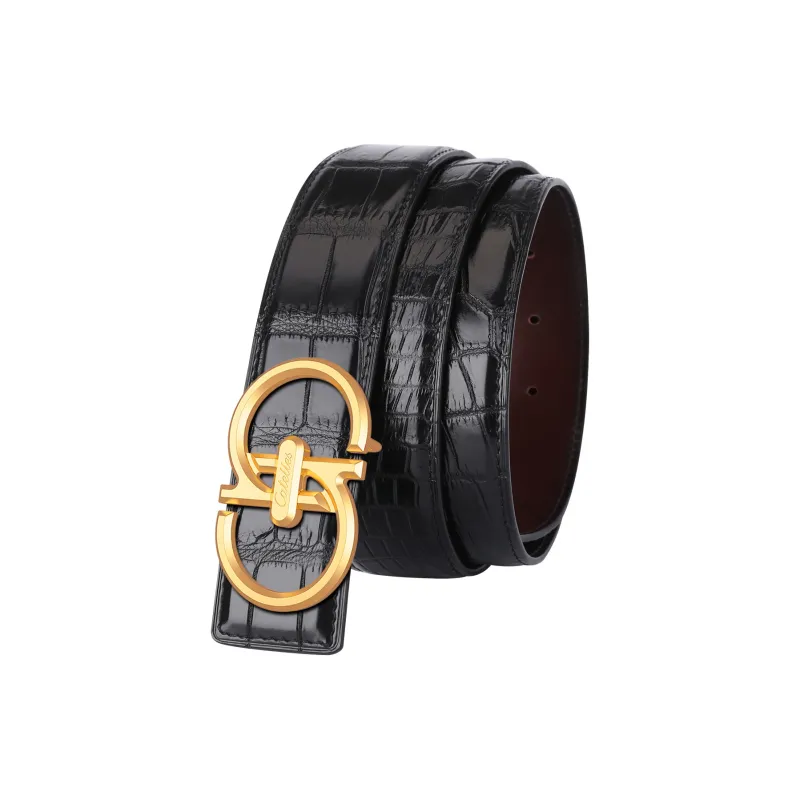 CATELLES Crocodile Leather Leather Belts Men's 3.5cm-7
