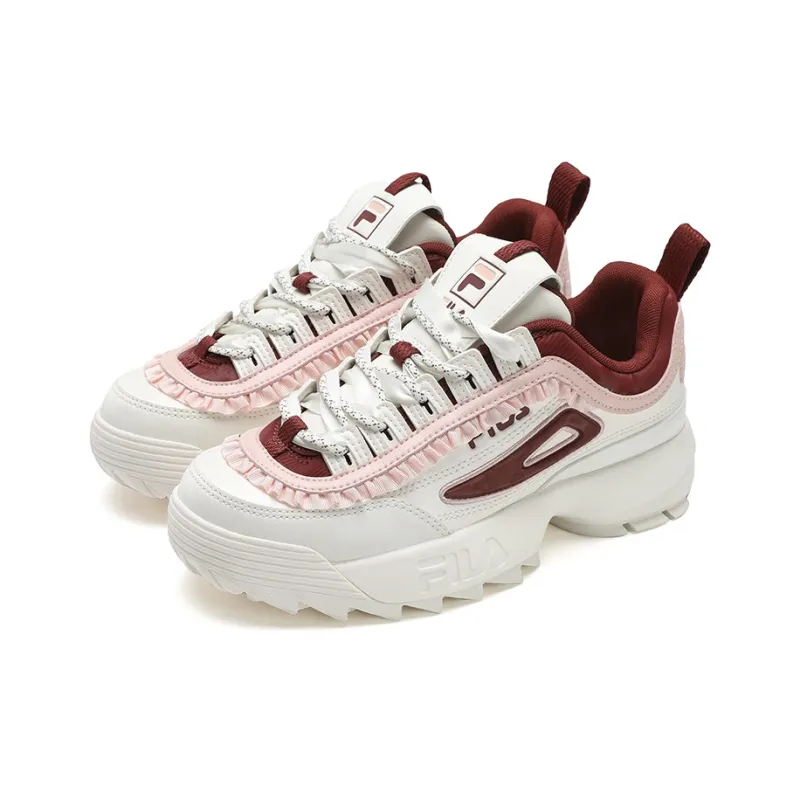 FILA Disruptor 2 Cushioning, Wear Resistant Low Top Casual Shoes Women's White Red-2
