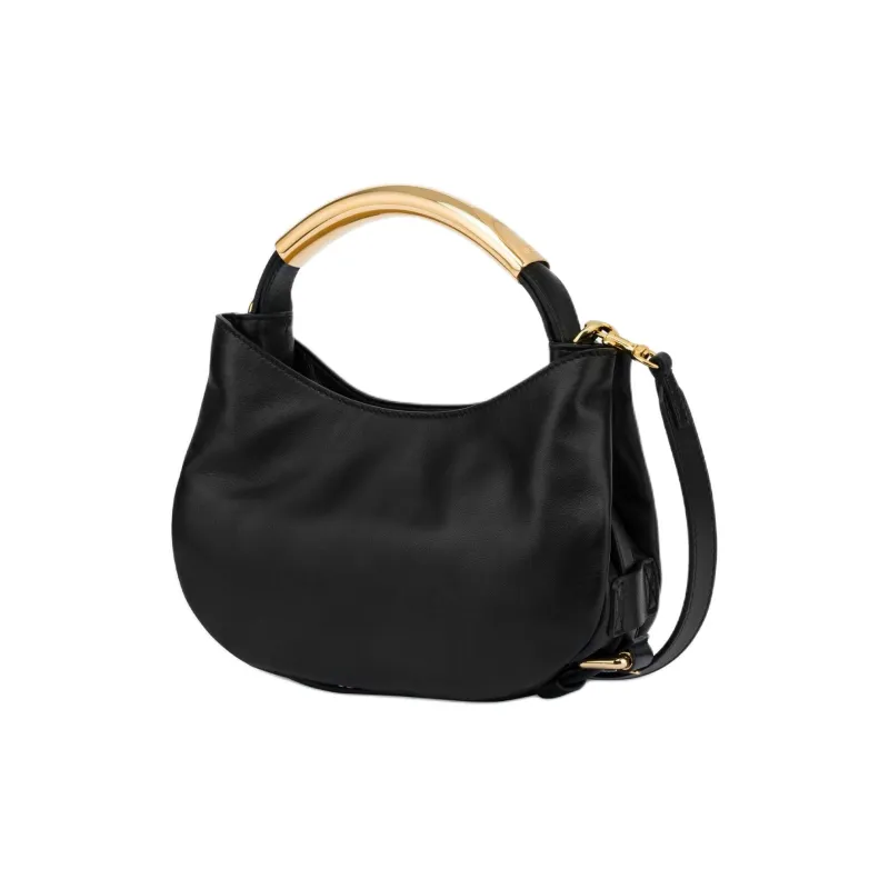 MOSCHINO Sheepskin Shoulder Bag Crossbody Bag Handbag Small Size Women's Black-1