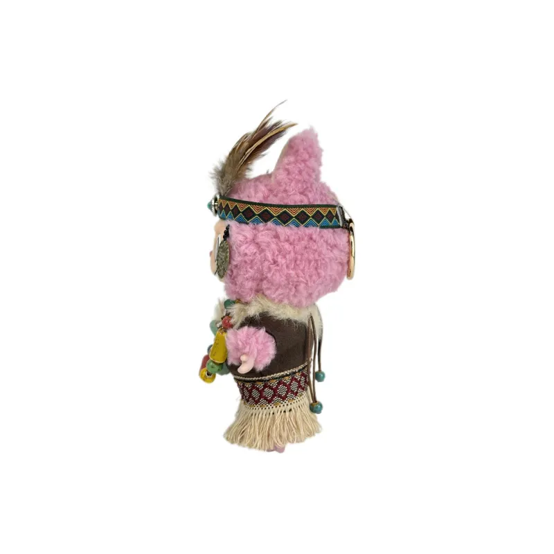 [Modified Doll] POP MART Labubu THE MONSTERS Heartbeat Macaron Collection Tribe Chief, Cute Hang Tag Box 17cm-6