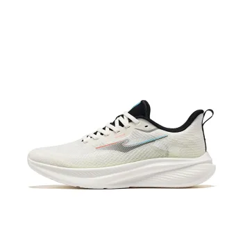 Erke Cushioning Breathable Rebound Low Top Training Running Shoes Men's Microcrystal White Fluorescent Sprig Green