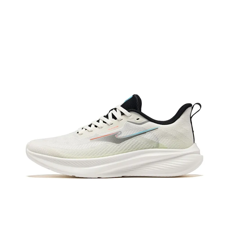 Erke Cushioning Breathable Rebound Low-Top Training Running Shoes Men's Microcrystal White Fluorescent Sprig Green-0