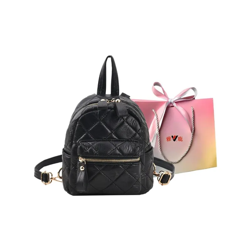 Yalu PU Backpack Regular Women's Black-0