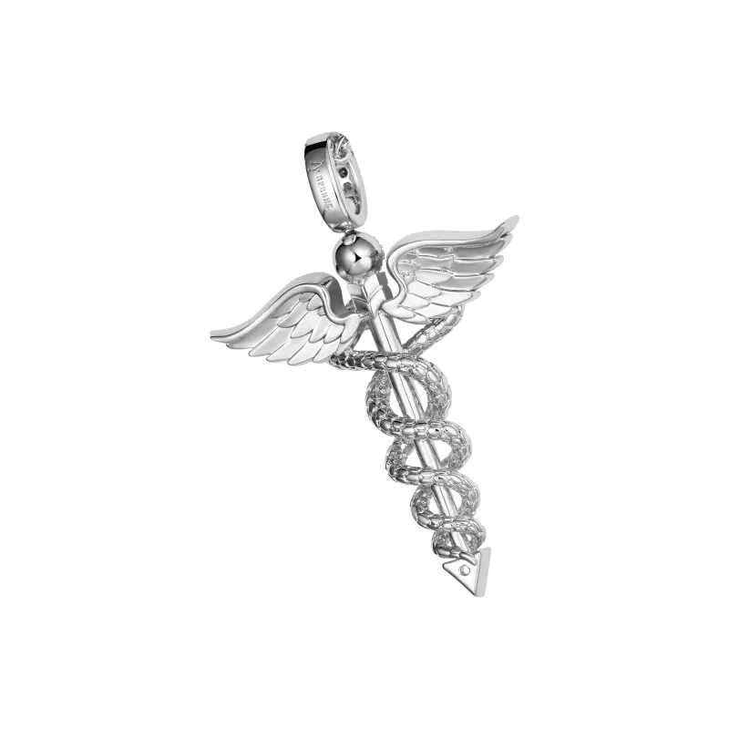 APORRO Full Rhinestone Embellished Wings Pendant Necklaces Unisex 18K White Gold Plated/18K Gold-3