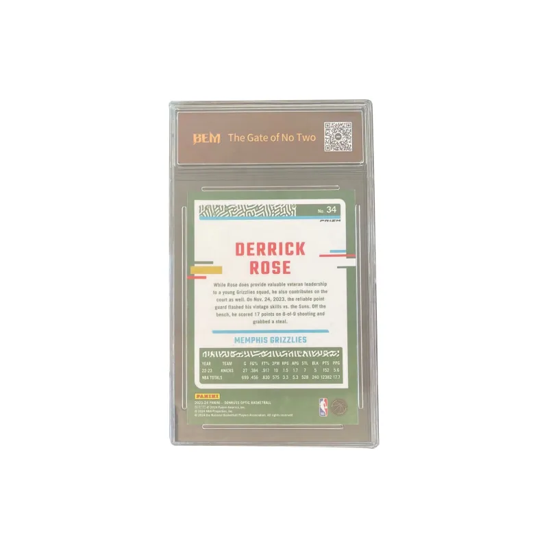 PANINI 2023 24 Durex OP Derrick Rose Grizzlies, Derrick, Rose, Silver Fold, Taka BEM 8 Points Graded Cards 1 Pc-1