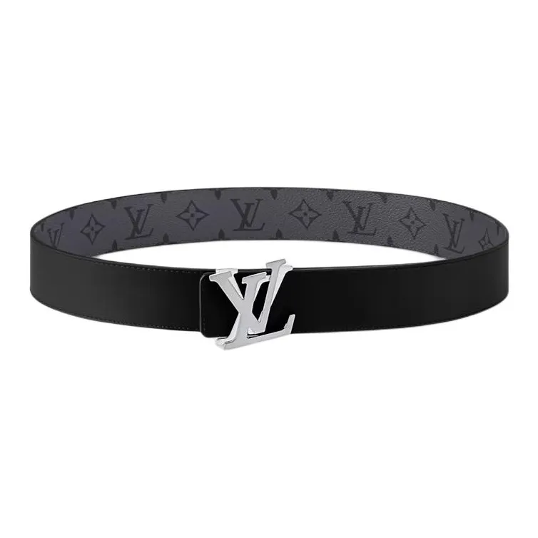 LOUIS VUITTON Canvas Belt Men's Black Width: 4CM-1