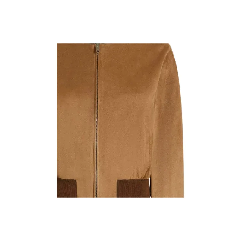 BALLY Zip fastened Suede Bomber Jacket-3