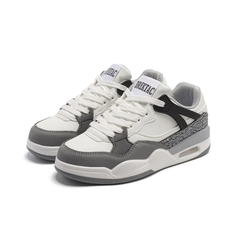 LIANGHUO Slip-Resistant Cushioning Lightweight Height Increasing Low-Top Skateboard Shoes Unisex White Black Blue-7