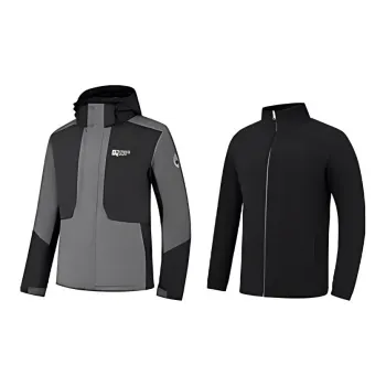QIAODAN Water Resistant Windproof Breathable Windbreaker Jacket Men's Black/smoked Ink
