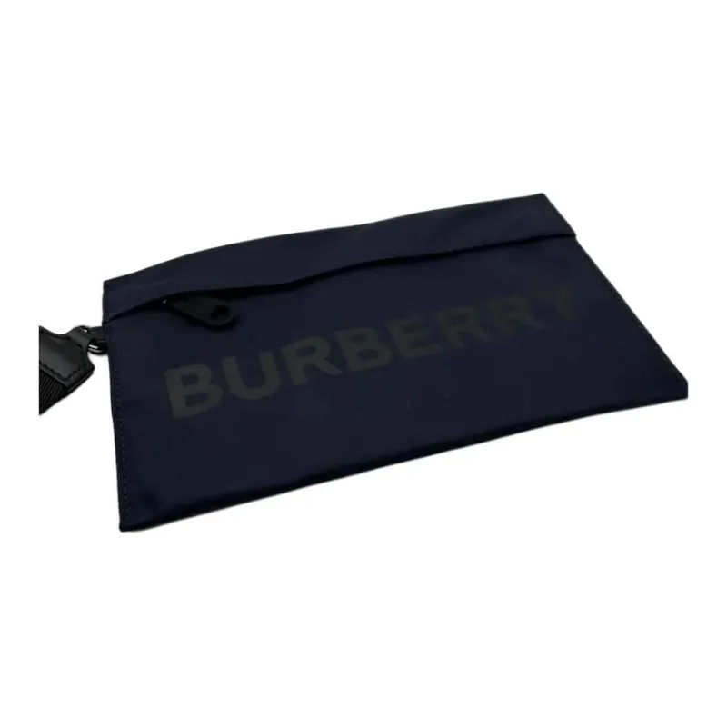 Burberry Polyamide Wrist Bag Clutch Men's Marine Blue-4