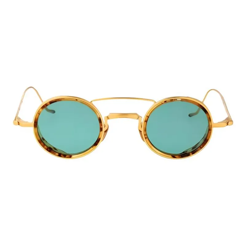 JACQUES MARIE MAGE Metal Round Sunglasses Unisex Gold-1