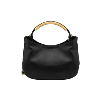 MOSCHINO Sheepskin Shoulder Bag Crossbody Bag Handbag Small Size Women's Black