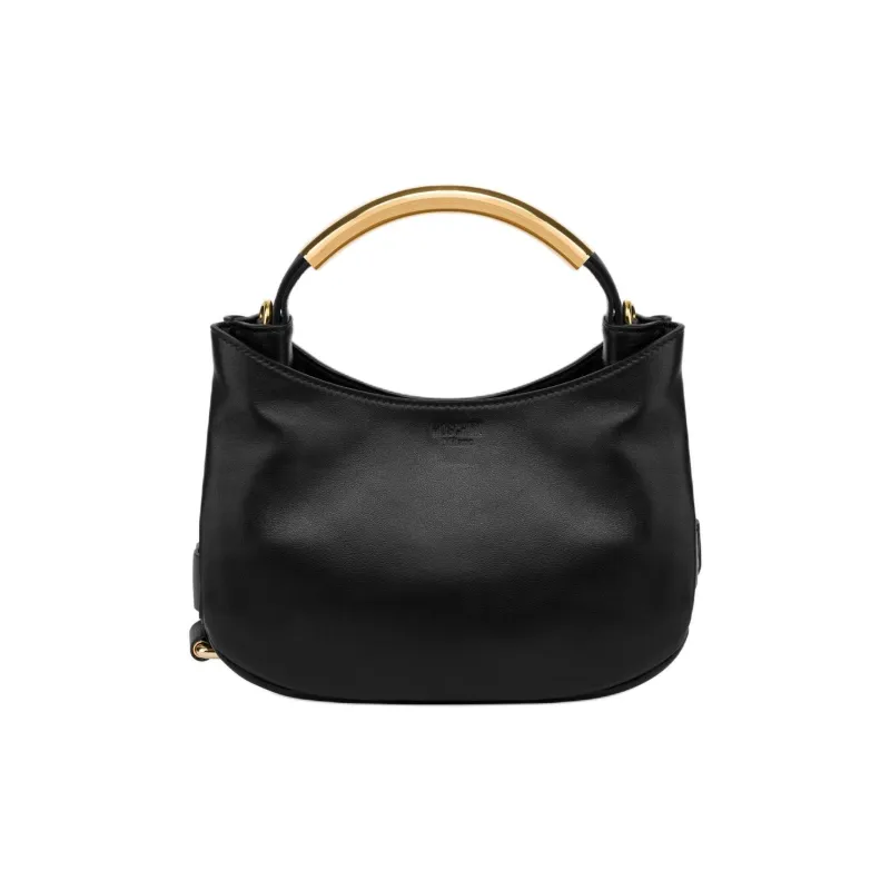 MOSCHINO Sheepskin Shoulder Bag Crossbody Bag Handbag Small Size Women's Black-0