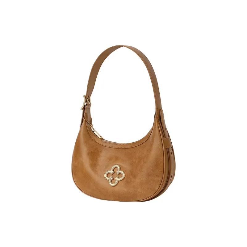 CASSILE Cow Leather Shoulder Bag Regular Women's Amber-2